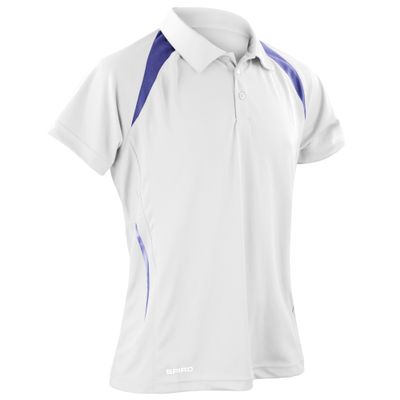 Spiro Mens Sports Team Spirit Performance Polo Shirt (XXXL) (White/Navy)