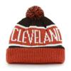 47 brand Cleveland Browns Orange Cuff Calgary Beanie Hat with Pom - NFL Cuffed Winter Knit Toque Cap view 2