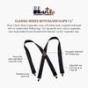 1 1/2" Wide Classic Series Holdups Suspenders for Men in X-back style w/USA Patented No-slip Silver Clips (Burgundy XS) view 2