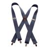 1 1/2" Wide Classic Series Holdups Suspenders for Men in X-back style w/USA Patented No-slip Silver Clips (Gray XS) view 1