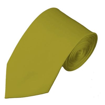 NYFASHION101 Men's Smooth Formal Solid Color 2.75" Slim Tie - Mustard