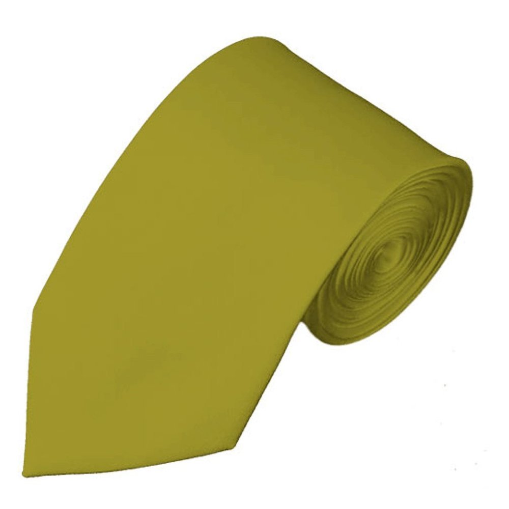 NYFASHION101 Men's Smooth Formal Solid Color 2.75" Slim Tie - Mustard