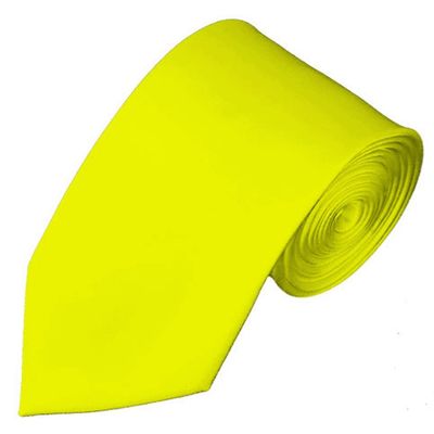 NYFASHION101 Men's Smooth Formal Solid Color 2.75" Slim Tie - Lemon