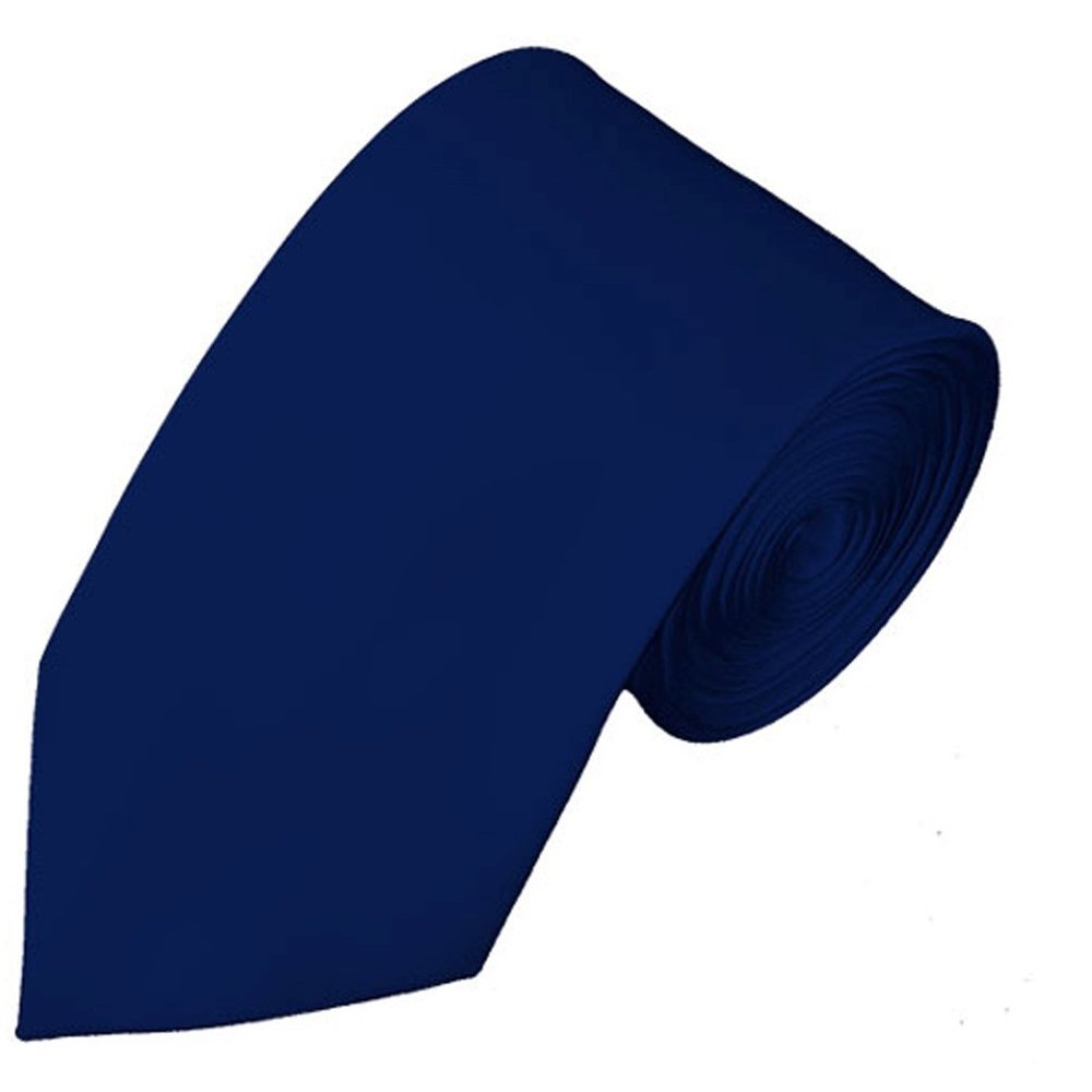 NYFASHION101 Men's Smooth Formal Solid Color 2.75" Slim Tie - Navy Blue
