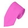 NYFASHION101 Men's Solid Color 2.75" Slim Tie, Hot Pink view 1
