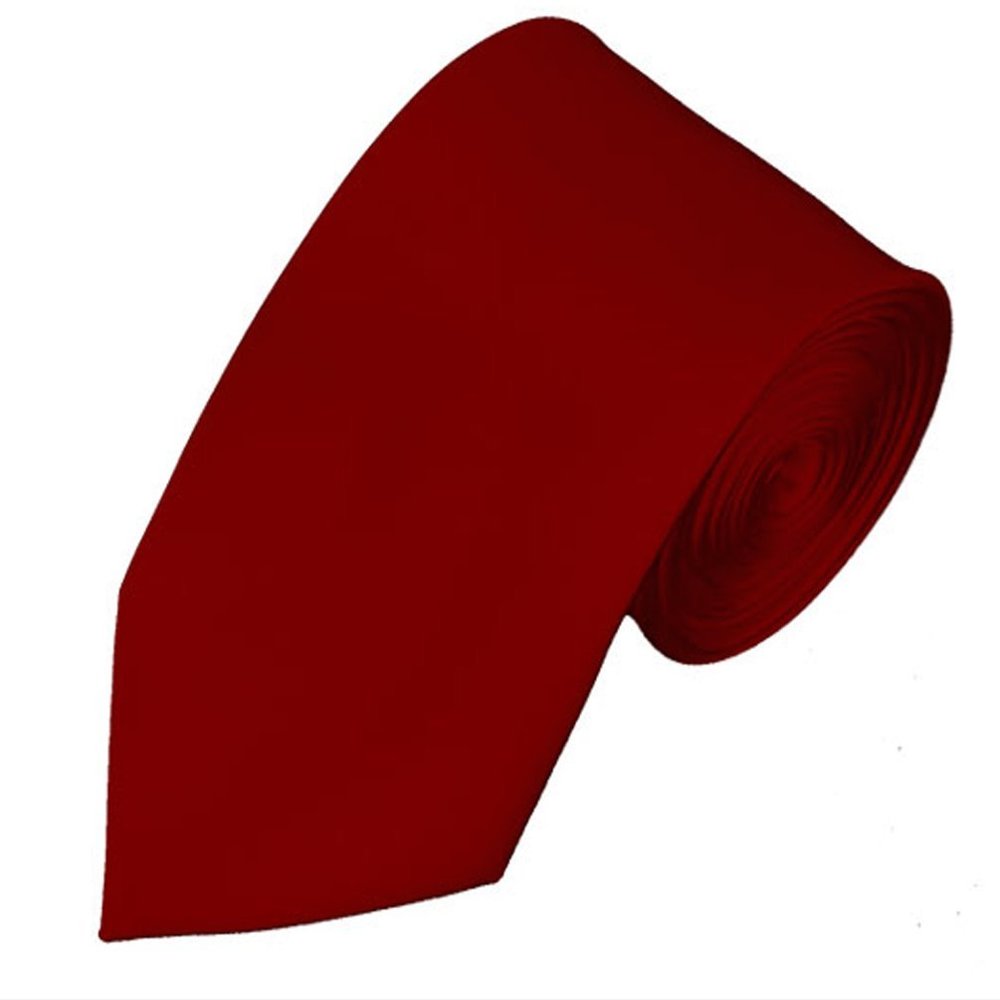 NYFASHION101 Men's Smooth Formal Solid Color 2.75" Slim Tie - Crimson