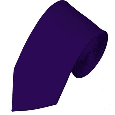 NYFASHION101 Men's Smooth Formal Solid Color 2.75" Slim Tie - Dark Purple