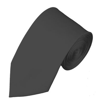 NYFASHION101 Men's Smooth Formal Solid Color 2.75" Slim Tie - Charcoal Gray