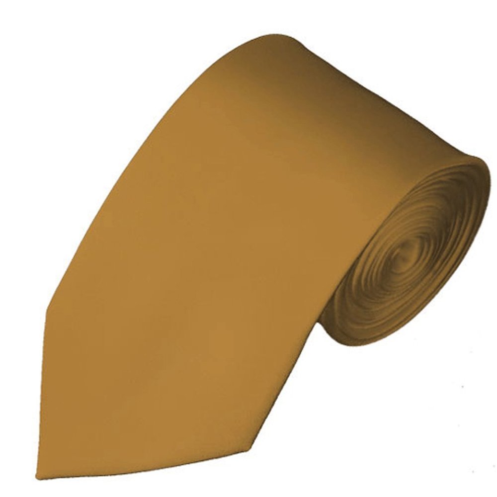 NYFASHION101 Men's Smooth Formal Solid Color 2.75" Slim Tie - Copper