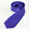 Brand New Slim Plain Unisex Solid Skinny Necktie Purple 3" Ties view 1