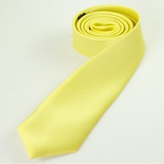 Brand New Slim Plain Unisex Solid Skinny Necktie Bright Yellow 3" Ties
