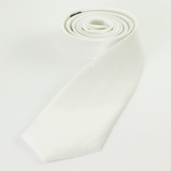 Brand New Slim Plain Unisex Solid Skinny Necktie White 3" Ties