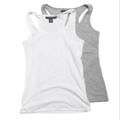 Active Basic Women's Ribbed Tank Tops 2 Pk H Gray_White S