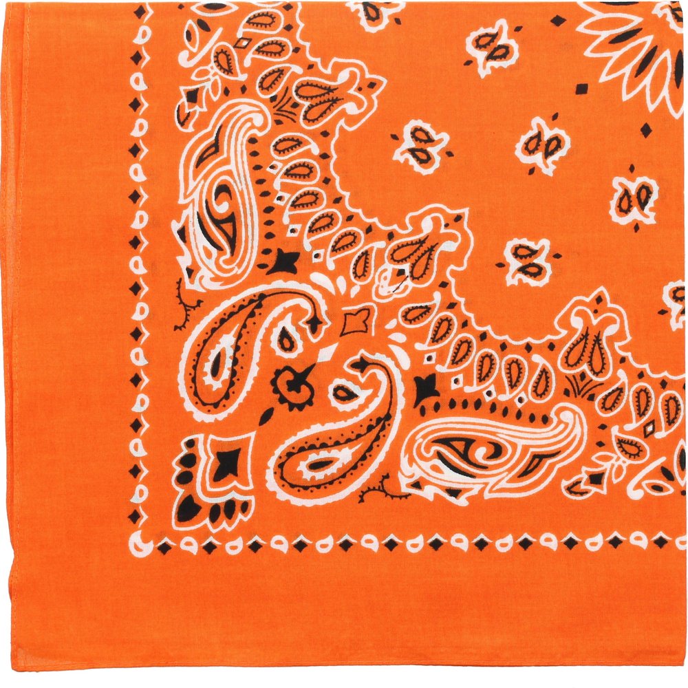 ARMYU Classic Trainmen Paisley Bandanas, Military Army Head Scarf Do-rag Cotton Bandanna (Orange - 22")