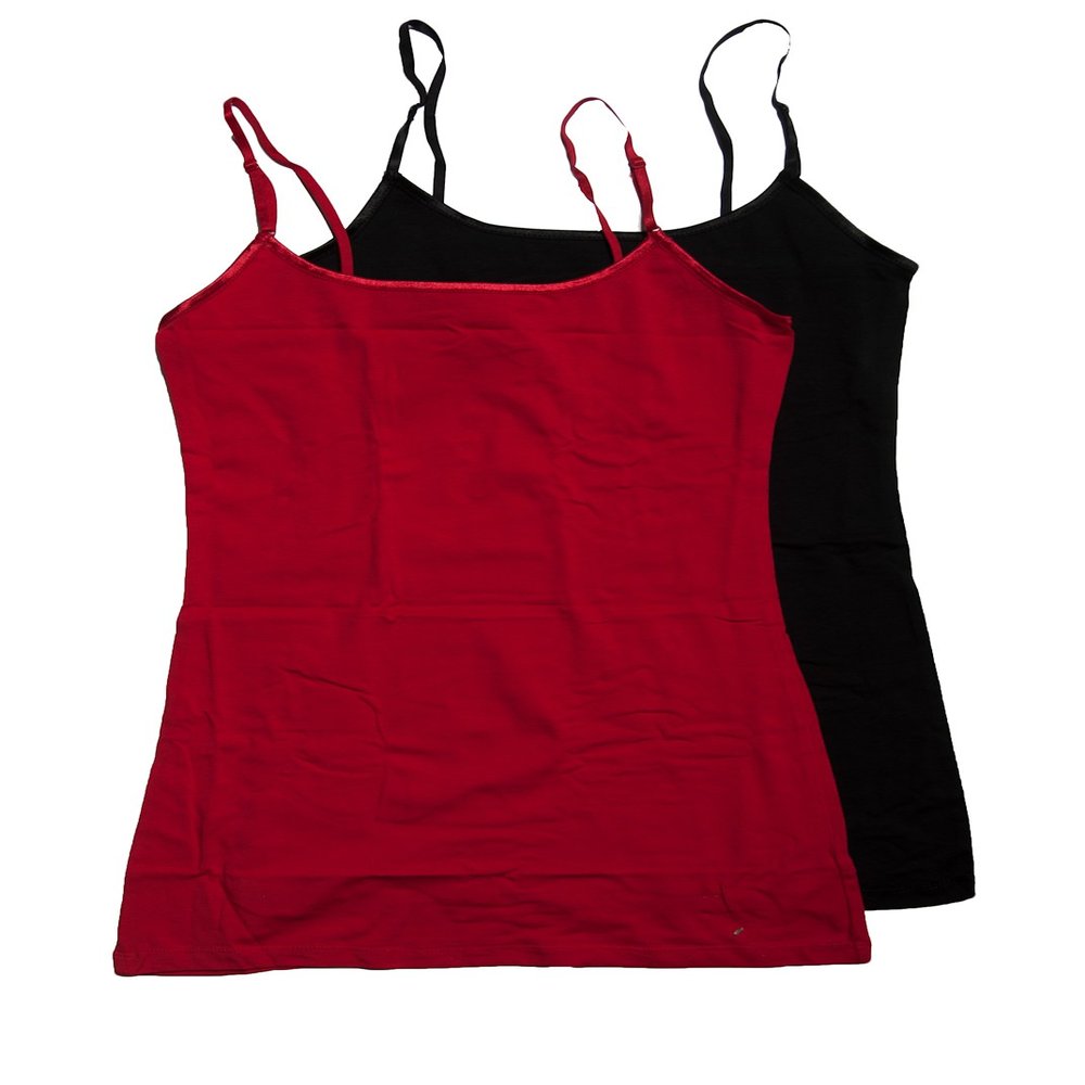 2 Pack Active Basic Women's Basic Tank Top Med Black, Red