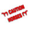 Caution Horses Trailer Decal Sticker Safety Kit - American Paint Horse On Each End Reflective Red 4.5x50 inch view 2