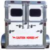 Caution Horses Trailer Decal Sticker Safety Kit - American Quarter Horse On Each End Reflective Red 4.5x50 inch view 1