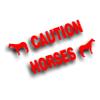 Caution Horses Trailer Decal Sticker Safety Kit - American Quarter Horse On Each End Reflective Red 4.5x50 inch view 2