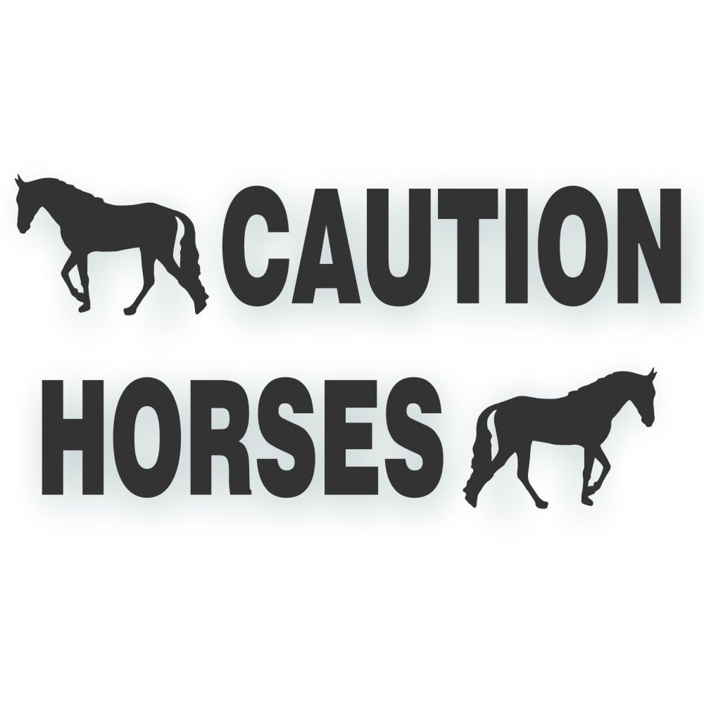 Kit Safety Reflective Caution Horses Trailer Decal Sticker Trotter Walking Horse On Each End Reflective Black 4.5x50 inch