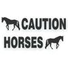 Kit Safety Reflective Caution Horses Trailer Decal Sticker Trotter Walking Horse On Each End Reflective Black 4.5x50 inch view 1