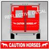 Caution Horses Trailer Decal Sticker Safety Kit - Trotter Walking Horse On Each End Reflective White-Silver 4.5x50 inch view 2