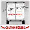 Caution Horses Trailer Decal Sticker Safety Kit - Trotter Walker Horse On Each End Reflective Red 4.5x50 inch view 2