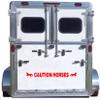 Caution Horses Trailer Decal Sticker Safety Kit - Saddlebred Gaited Horse On Each End Reflective Red 4.5x50 inch view 1
