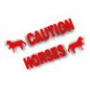 Caution Horses Trailer Decal Sticker Safety Kit - Saddlebred Gaited Horse On Each End Reflective Red 4.5x50 inch view 2