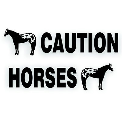 Kit Safety Reflective Caution Horses Trailer Decal Sticker Appaloosa Horse On Each End Reflective Black 3M Vinyl 4.5x50 inch
