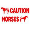 Caution Horses Trailer Decal Sticker Safety Kit - Appaloosa Horse On Each End Reflective Red 4.5x50 inch view 1