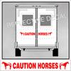 Caution Horses Trailer Decal Sticker Safety Kit - Appaloosa Horse On Each End Reflective Red 4.5x50 inch view 2