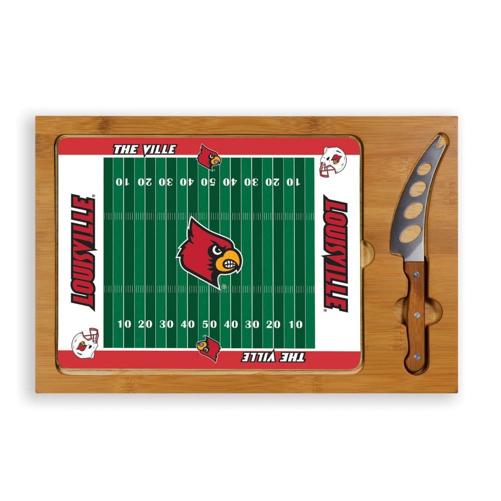 NCAA Louisville Cardinals Football Field Icon Cheese Set (3-Piece)