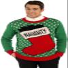Forum Novelties Adult Stocking Ugly Christmas Sweater, Naughty, Medium view 2