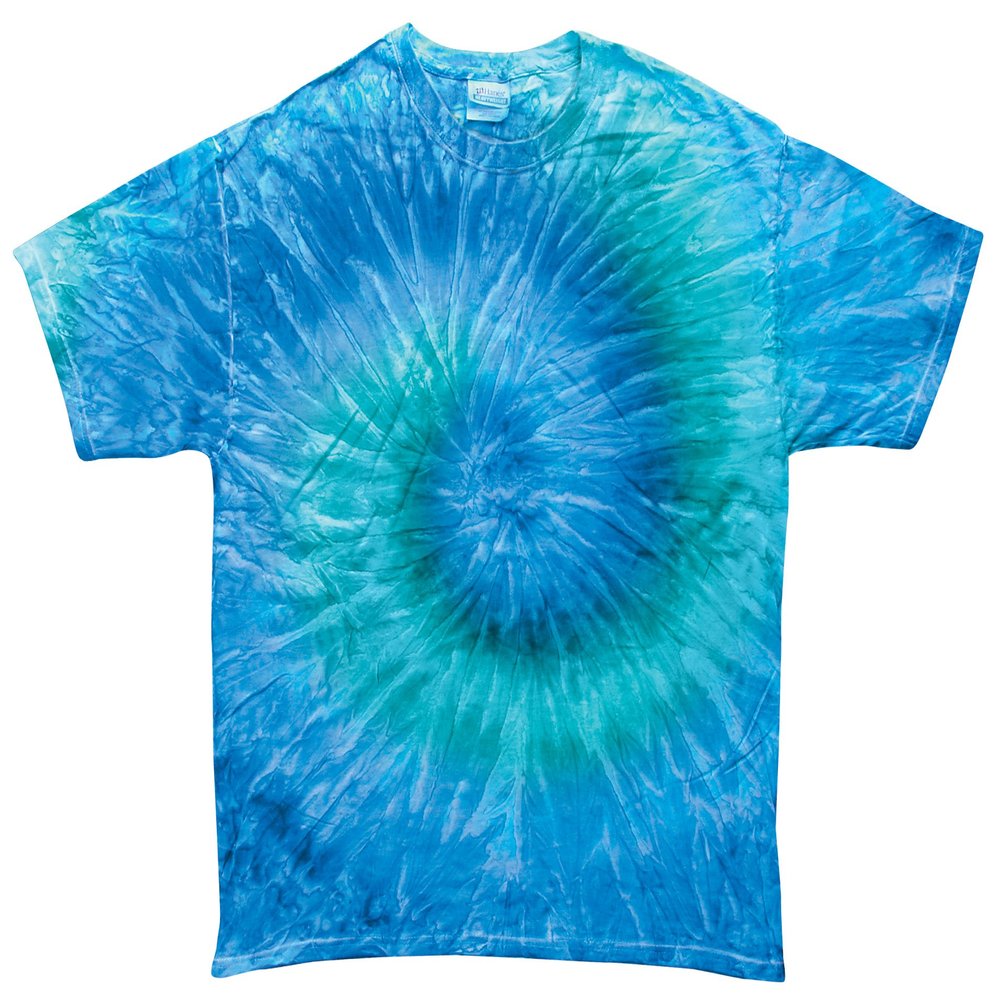 Tie Dyes Men's Tie Dyed Performance Short Sleeve T-Shirt H1000 Swirl-Blue Jerry-XXXL