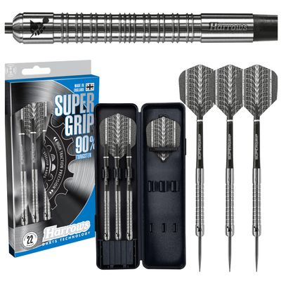Harrows - Super Grip Tungsten Darts for Adults, Silver, One Size