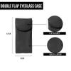 ili New York Double Flap Leather Eyeglass Case, Soft Multi-Functional 2-in-1 Sunglasses and Eyeglasses Case for Men and Women, Black view 2