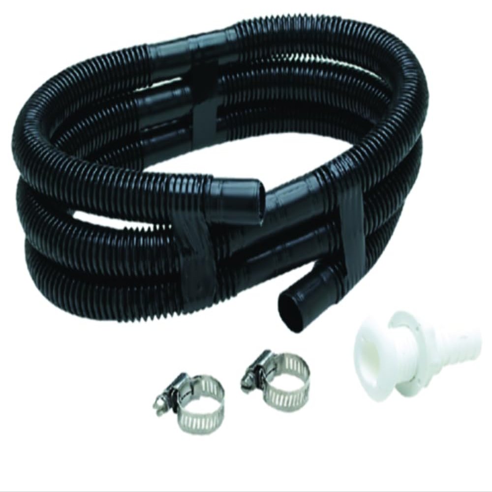 Seachoice 19441 Bilge Pump Install Kit 6' Hose 3/4" Thru-hull & 2 #10 SS Clamps