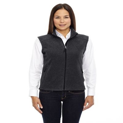 Ash City Ladies Journey Core 365 Fleece Vest (XX-Large, Heather Charcoal)