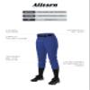 Athletic Fastpitch Softball Pants for Women. Low Rise Double Knit Royal Softball Pants with Belt Loop (Style 605PBW) Large view 3