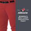 Athletic Fastpitch Softball Pants for Women. Low Rise Double Knit Scarlet Softball Pants with Belt Loop (Style 605PBW) X-Small view 4