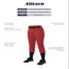 Athletic Fastpitch Softball Pants for Women. Low Rise Double Knit Scarlet Softball Pants with Belt Loop (Style 605PBW) Medium view 3
