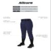 Alleson Athletic Fastpitch Softball Pants for Women. Low Rise Double Knit Navy Softball Pants with Belt Loop (Style 605PBW) Medium view 3