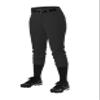 Alleson Athletic Fastpitch Softball Pants for Women. Low Rise Double Knit Black Softball Pants with Belt Loop (Style 605PBW) Small view 1