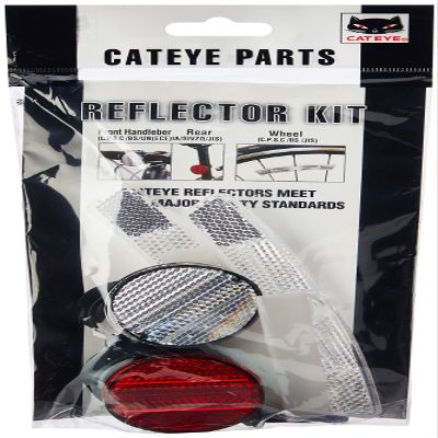 CATEYE CA525REFL7 Reflector Kit - Front, Rear Plus Wheel Lights and Reflectors, Cycling, Black