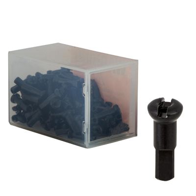 DT Swiss Pro Head Brass Nipples: 2.0 x 14mm, Black, Box of 100