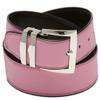 Concitor Men's Belt Reversible Wide Bonded Leather Silver-Tone Buckle PINK/Black 48 view 1