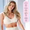 Carole Martin Full-Freedom Comfort Front Closure Bra for Women, Wireless (48, Beige) view 4