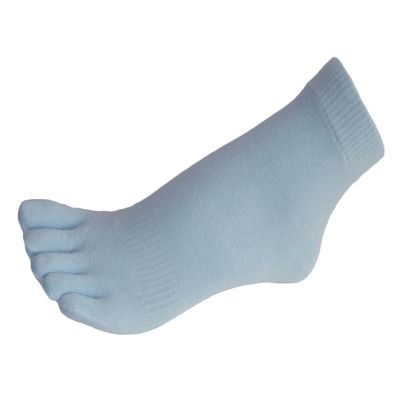 COUVER Baby Blue Men's/Women's 5 Finger Toe Socks Ankle, Small (1 Pair)