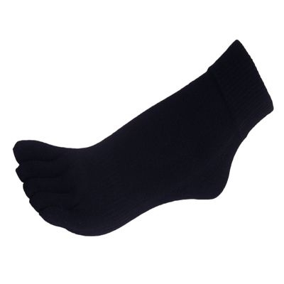 COUVER Navy Men's/Women's 5 Finger Toe Socks Ankle, Medium (1 Pair)