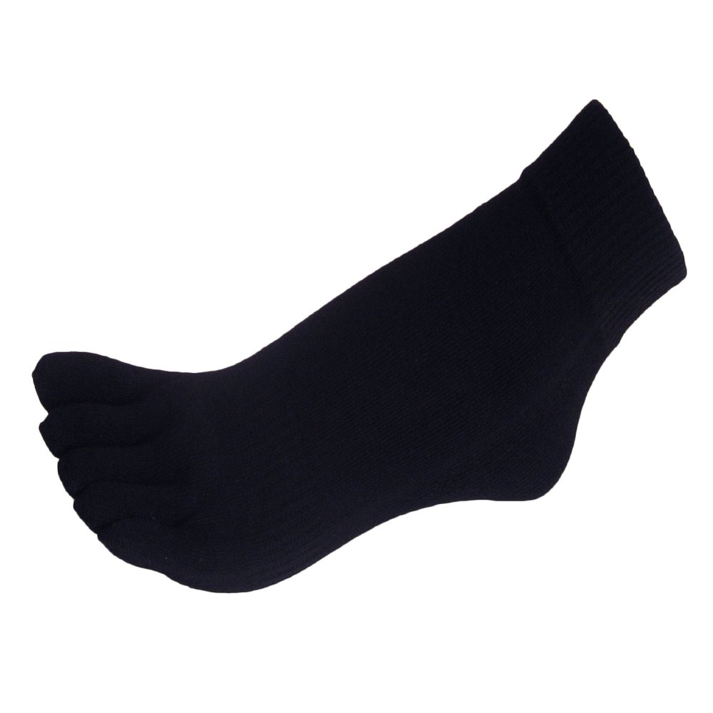 COUVER Navy Men's/Women's 5 Finger Toe Socks Ankle, Medium (1 Pair)